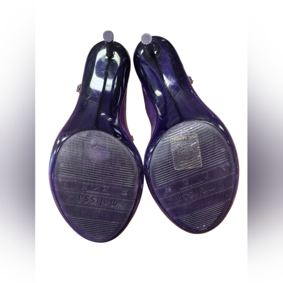 Melissa + Jean Paul Gaultier Purple Heels Strappy Size 8 NWOB - Picture 9 of 10
